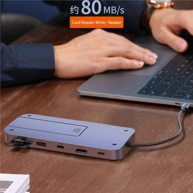 Infiniti Edition USB3.2 GEN2 USB C Data10Gbps 4k@60hz Dock With M.2 Enclosure