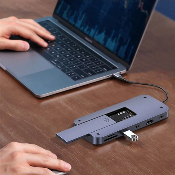 Infiniti Edition USB3.2 GEN2 USB C Data10Gbps 4k@60hz Dock With M.2 Enclosure