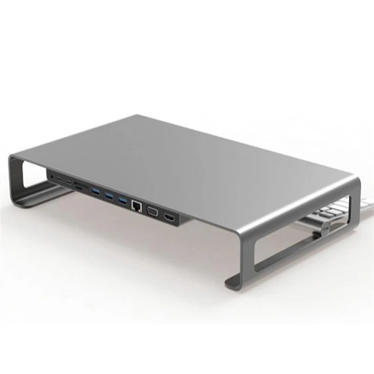 Universal Monitor Riser Stand With 12 IN 1 USB C Docking Station for Imac Pro 2021