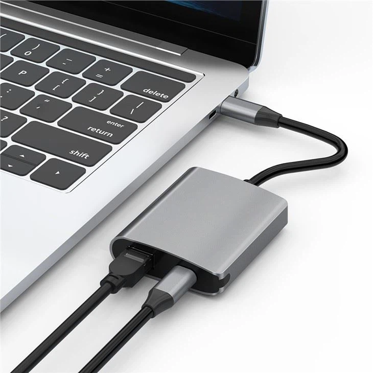 USB-C To Ethernet Adapter With PD100W Passthrough Power