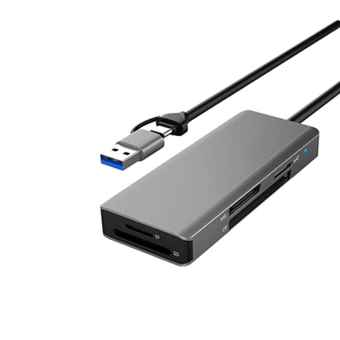 5 in 1 Card Reader SD TF MS CF M2 Adapter Dual Port Design