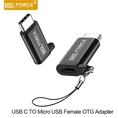 USB C Micro USB Adapter Male To Female With Keychain Design