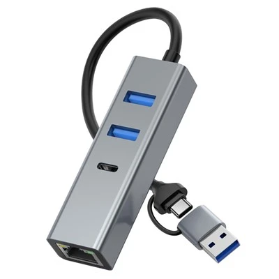 USB3.2 Hub To Gigabit Ethernet Adapter With 3 USB