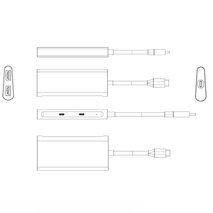 USB-C To 2Port USB-C 2Port USB A HUB
