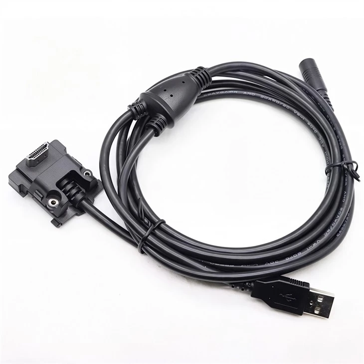 USBAM To DC5.5*2.1 Female And HDMI19P Male Elbow 2 m Black